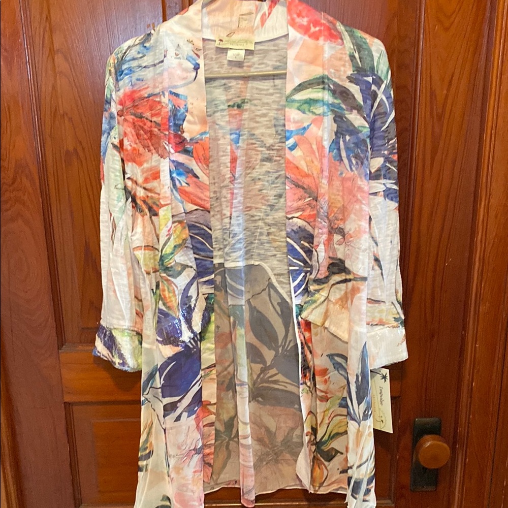 Floral Print Sheer Swim Coverup